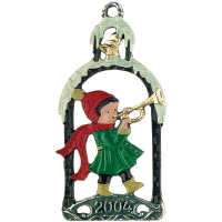 Zinnfigur Weihnachtsmotiv 2004 Mädchen mit Trompete