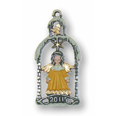 Pewter Ornament Christmas Motiv 2011 Tinsel Angel