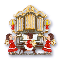 Pewter Ornament Angels with Organ