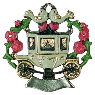 Pewter Ornament Wedding Coach small