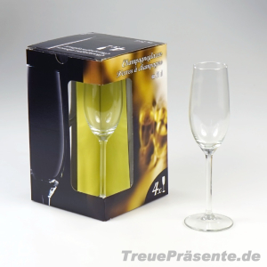 Sekt- oder Champagner-Gläser 4er-Set in Geschenk-Karton