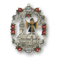 Magnet mit Zinnfigur Städtebild München Peterskirche