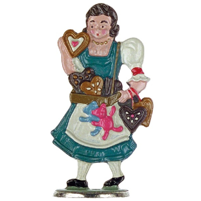 Pewter Ornament Standing Saleswoman