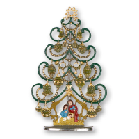 Zinnfigur Tannenbaum mit Krippe zum Stellen