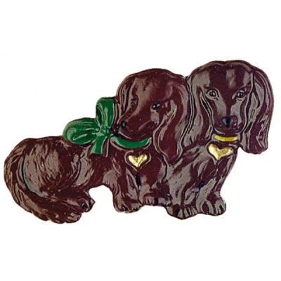 Pewter Brooch Pair of Sausage Dogs