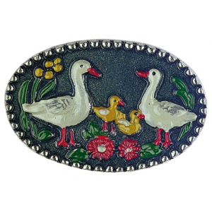 Pewter Brooch Medallion Geese