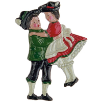 Pewter Brooch Dancing Couple