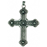 Pewter Ornament Cross antique finish with Pellets