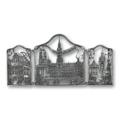 Foldable Pewter Picture Munich with antique finish