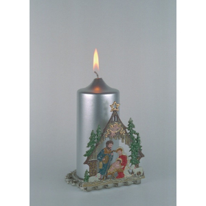 Pewter Candlestick Nativity