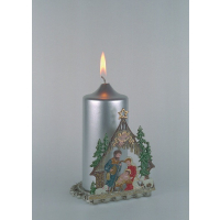 Pewter Candlestick Nativity