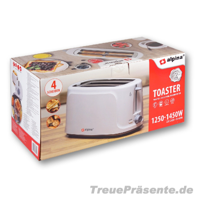 Toaster für vier Scheiben, 1250-1450 W, ca. 40 x 20 cm