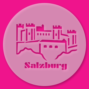 Tortenschablone Festung Hohensalzburg mit Text