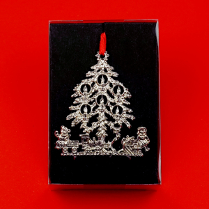 3D Pewter Ornament Christmas Tree with Toys -...