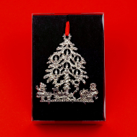 3D Pewter Ornament Christmas Tree with Toys - SilverStylePewter