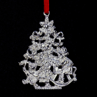 Pewter Ornament Christmas Tree with Rocking Horse – SilverStylePewter