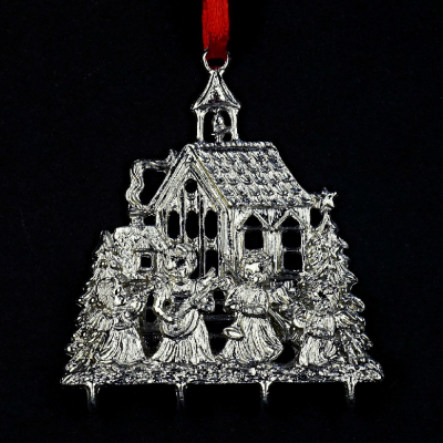 3D Pewter Church with Angels - SilverStylePewter