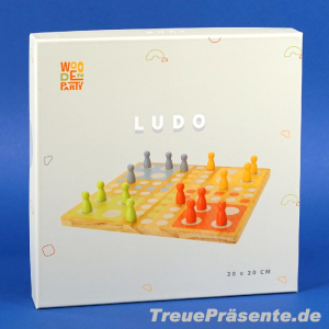 Ludo-Brettspiel aus Holz, ca. 21 x 21 cm