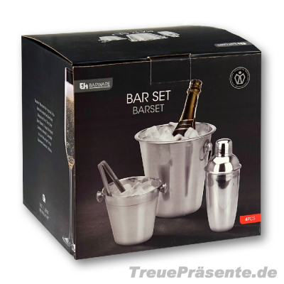 Cocktailset 4-teilig inkl. Shaker, Eisbehälter und Sektkühler