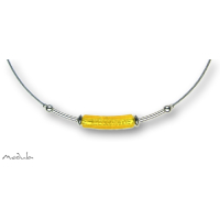 Collier -5110- gelb (Glaszylinder gebogen), L: 40 cm