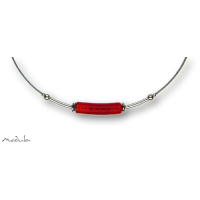 Collier -5110- rot (Glaszylinder gebogen), L: 40 cm