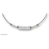 Collier -5110- kristall (Glaszylinder gebogen), L: 42 cm