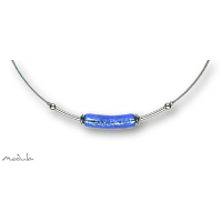 Collier -5110- dunkelblau (Glaszylinder gebogen), L: 45 cm