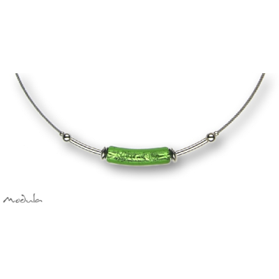 Collier -5110- grün (Glaszylinder gebogen), L: 50 cm