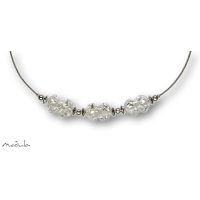 Collier -5108- kristall (3 Glaswickel), L: 40 cm