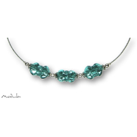 Collier -5108- türkis (3 Glaswickel), L: 40 cm