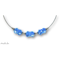 Collier -5108- hellblau (3 Glaswickel), L: 42 cm