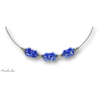 Collier -5108- dunkelblau (3 Glaswickel), L: 42 cm