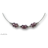 Collier -5108- viola (3 Glaswickel), L: 42 cm