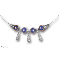 Collier -5102- blau (4 Keramikperlen), L: 45 cm