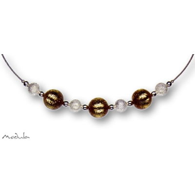 Collier -5112- gold (3 Polarisperlen flitter, Star Dust), L: 40 cm