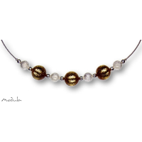 Collier -5112- gold (3 Polarisperlen flitter, Star Dust), L: 42 cm