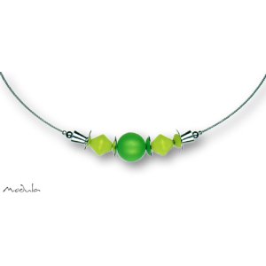 Collier -5113- kiwi-hellgrün (2 Polaris-Doppelkegel,...