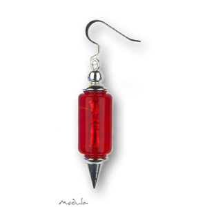 Ohrschmuck (1 Paar) -104- rot (Glaszylinder)