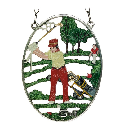 Pewter Picture Golf oval