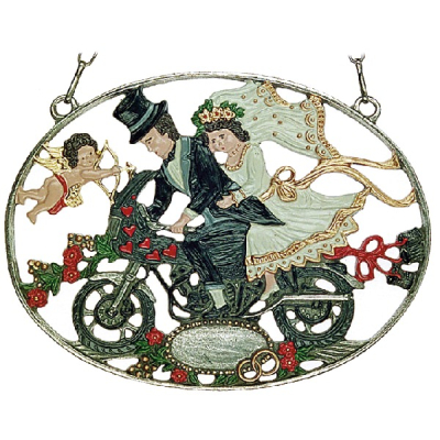 Pewter Picture Motorbike Wedding