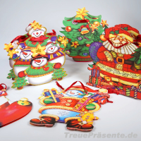 Geschenktüte Weihnachten mit Schleifenband und Glitzerdekor