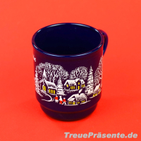 Mulled wine cup blue with handle