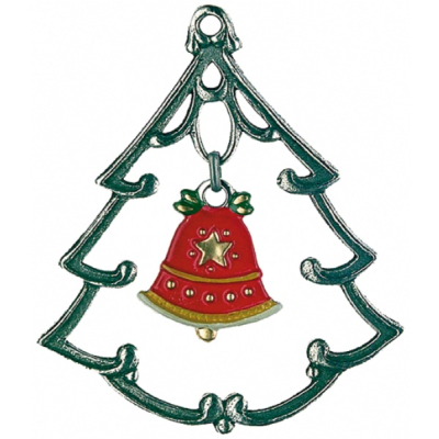 Pewter Ornament Christmas Tree with movable inner-part Bell