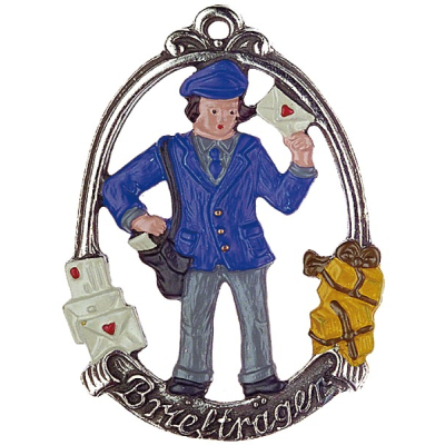 Pewter Ornament Postman "Briefträger"