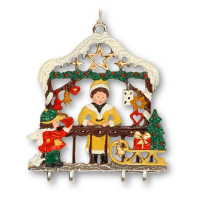 3D-Zinnminiatur Weihnachtsstand mit Kind & Schlitten