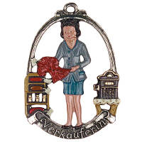 Pewter Ornament Saleswoman "Verkäuferin"