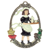 Pewter Ornament Waitress "Bedienung"