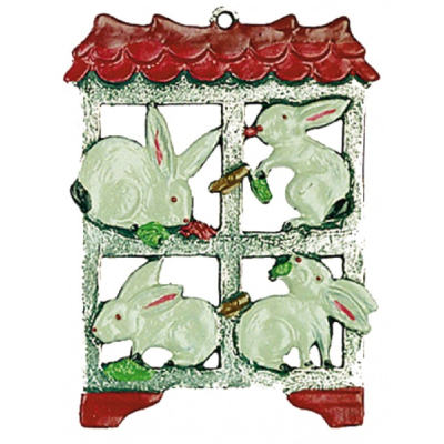 Pewter Ornament Rabbit Hutch